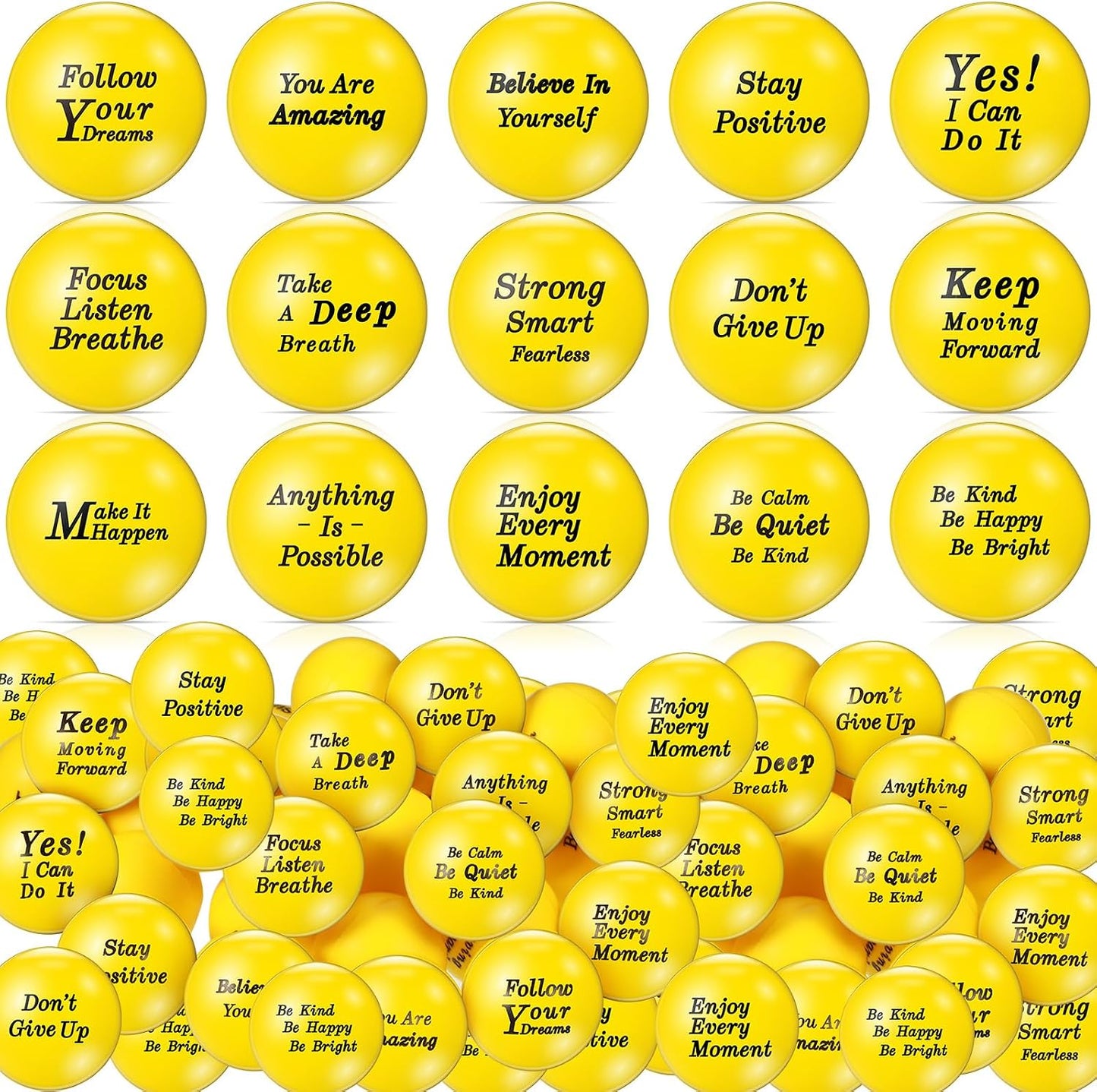 Poen 120 Pcs Motivational Foam Balls with Inspirational Quotes