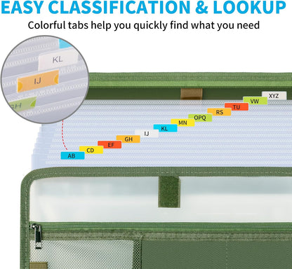 Important Document Organizer with Lock, Fireproof Accordion File Organizer