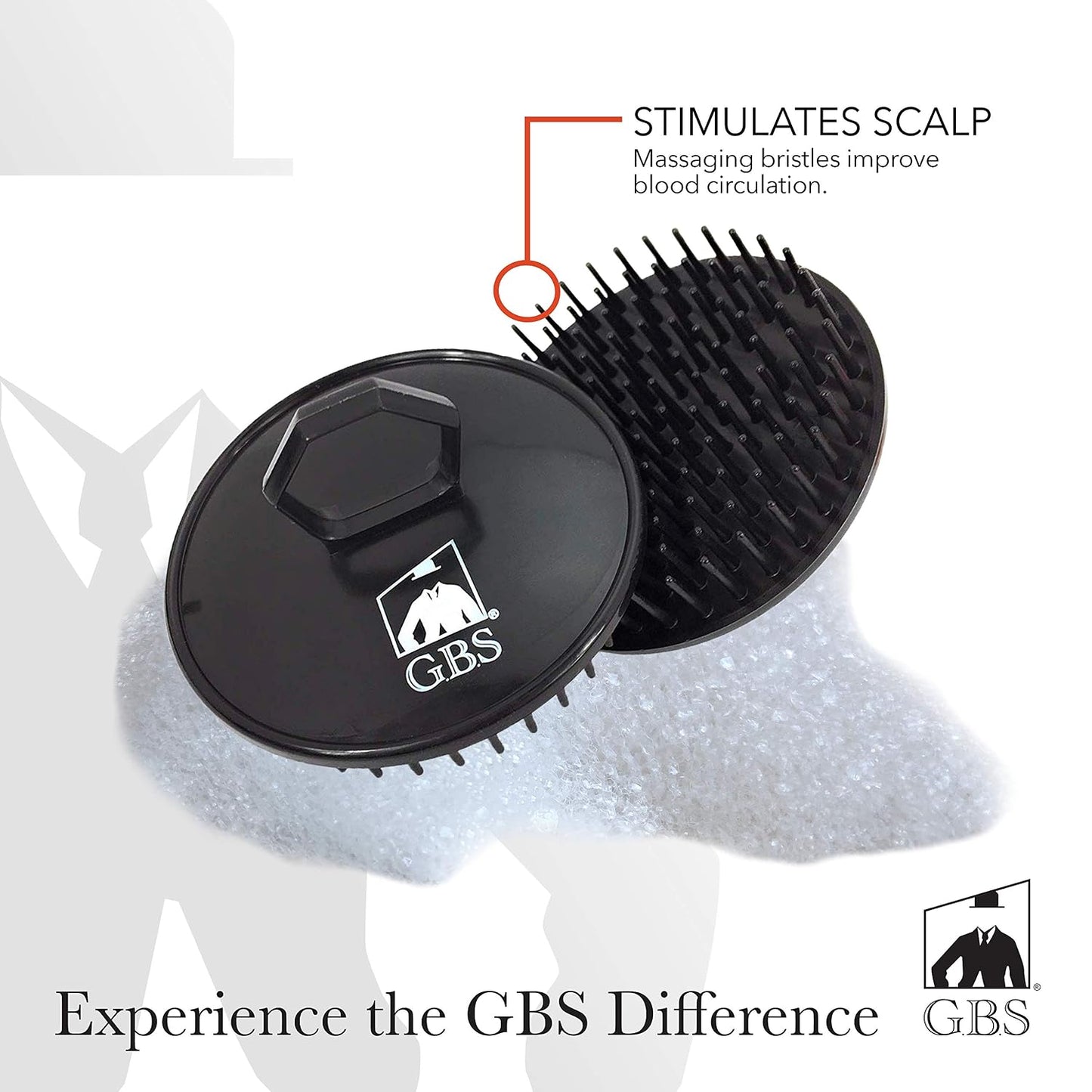 G.B.S Gents Dandruff Cleaning Scalp Brush 2 Pack – Silicone Shampoo Scrubber for Hair & Scalp Massage, Exfoliating Wet Dry Hair Care, Red