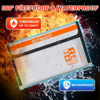 Small Fireproof Money Bag for Cash, Stealth Nesting 2-Pack