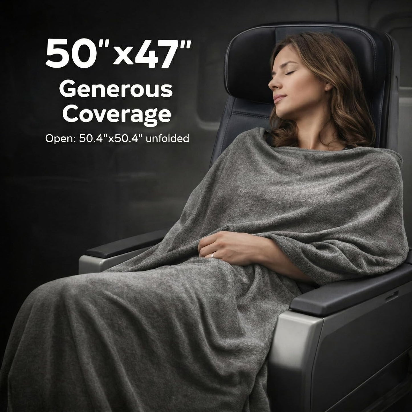 GForce Jersey Knit Travel Blanket| Packable| Fits Over Handle | Soft| Easy to Travel| Grey | Travel | Bag | Blanket |