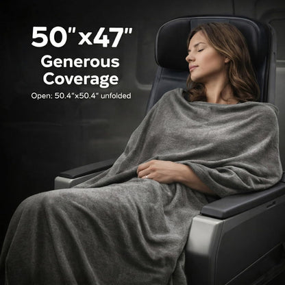 GForce Jersey Knit Travel Blanket| Packable| Fits Over Handle | Soft| Easy to Travel| Grey | Travel | Bag | Blanket |