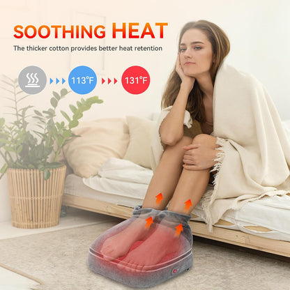 Snailax 2-in-1 Shiatsu Foot and Back Massager with Heat - Kneading Foot Warmer, Electric Feet Massage, Massagers for Back,Leg, Fathers Day Gift for Dad Men Women