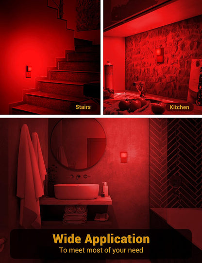JandCase Amber Night Light[2 Pack], Night Lights Plug into Wall, LED Plug in Nightlight with Dusk-to-Dawn Sensor, 0.3W Dim Night Light for Sleep, Bedroom, Bathroom, Hallway, Non-dimmable