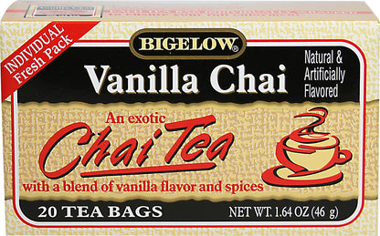 Bigelow Tea Black Tea 6 Flavor Variety Pack, Caffeinated Tea with Mint, Lemon, Constant Comment, English Teatime, Earl Grey, and Vanilla Chai, 20 Count Box (Pack of 6), 120 Total Tea Bags