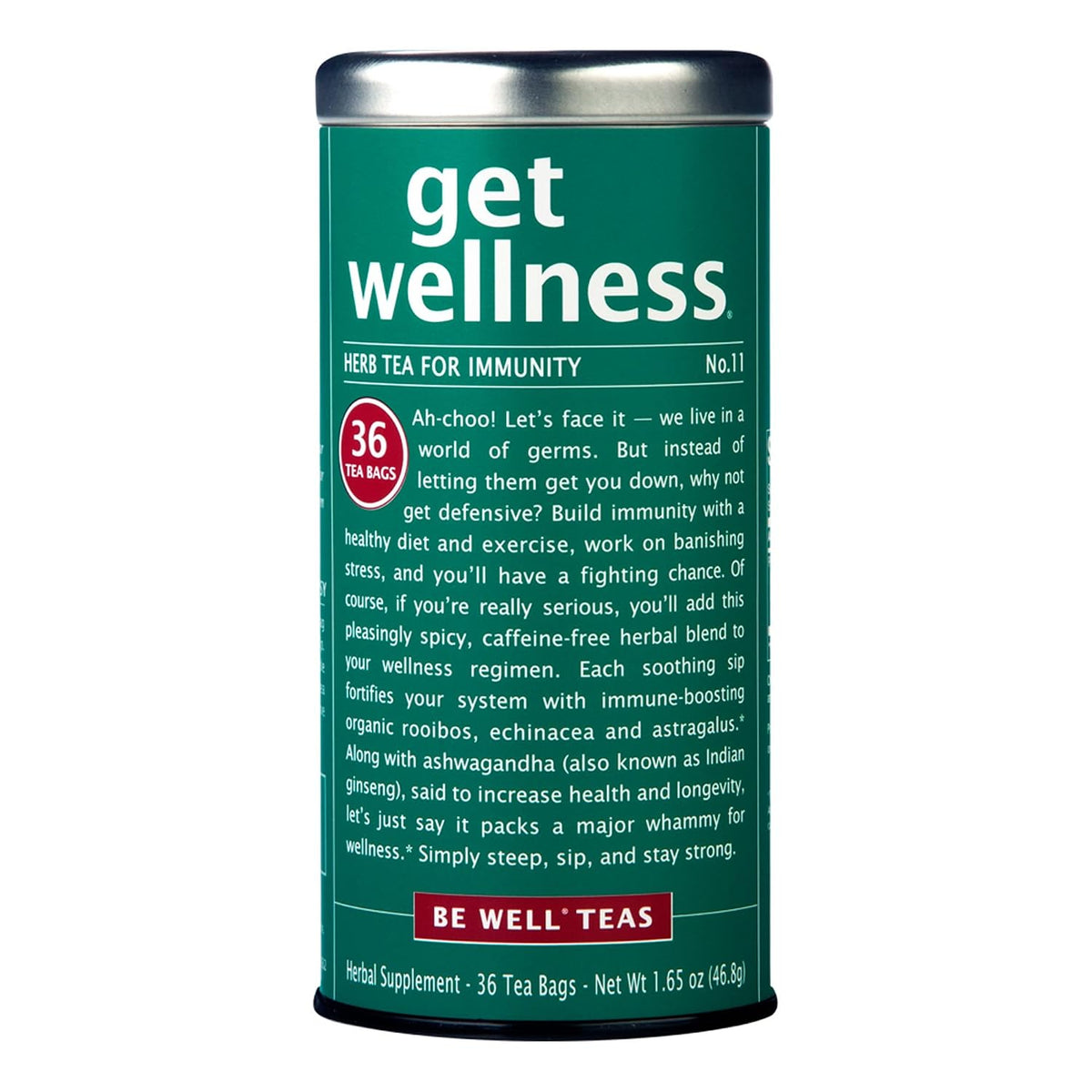The Republic of Tea Be Well Get Wellness No. 11 Herbal Tea, 36 Count