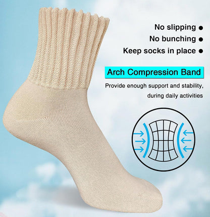 suaskk Womens Cozy Solid Thick Cushioned Thermal Crew Boot Socks 4 Pairs | Soft and comfortable, Arch Support, Non-Slip, Sturdy and durable