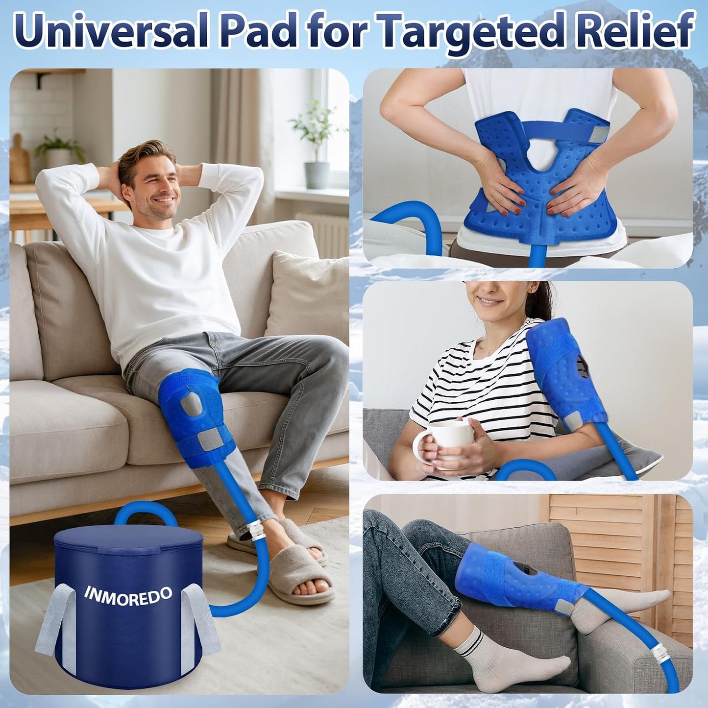 Cold Therapy Machine, Programable Ice Therapy Machine, for Knee Replacement, Post-Surgery Recovery, ACL for Sports Injuries, Sprains, Reduce Swelling, Knee Pad