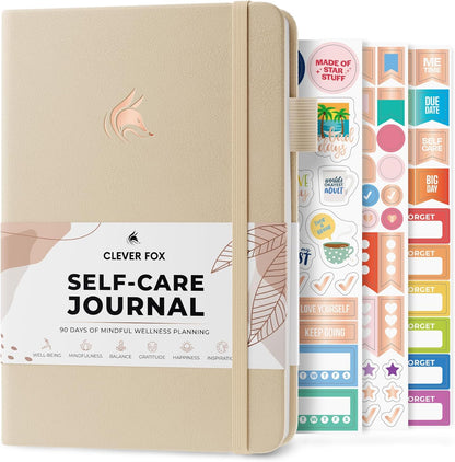 Clever Fox Self-Care Journal – Daily Reflection Notebook – Mental Health & Personal Development Planner, Meditation & Mood Log, A5 (Aquamarine)