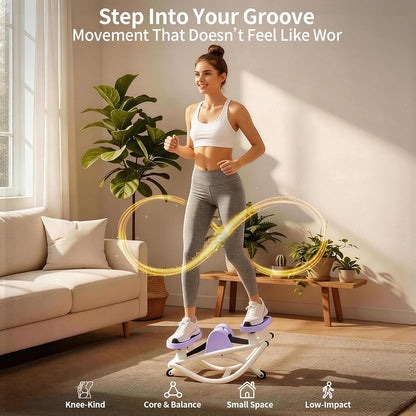 Rock Stepper, Side to Side Rocking Stepper Exercise Machine for Balance at Home, Low-Impact Lateral Stair Stepper with Resistance Bands & Digital Counter, 250 LBS Weight Capacity