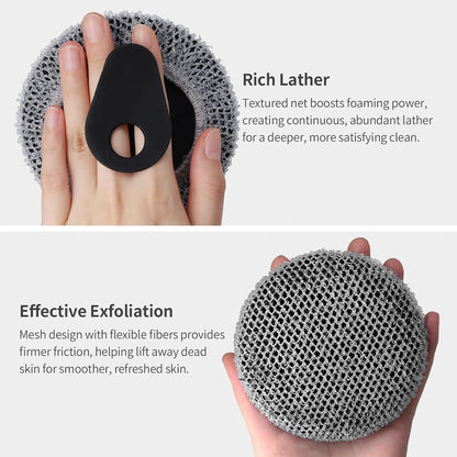 Silicone Body and Face Scrubber Set 5 Pack, BEAUTAIL Shower Bath Scrubber, Gentle Exfoliating Brush for Women Men Sensitive Skin, More Hygienic Than Traditional Loofah, Long Lasting, Black+Pink+Green