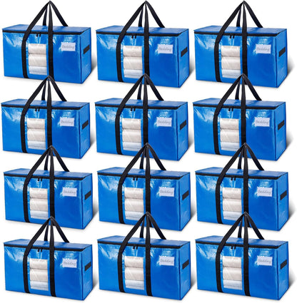 TAILI Blue Extra Large Moving Bags,Storage Bags with Visible Window