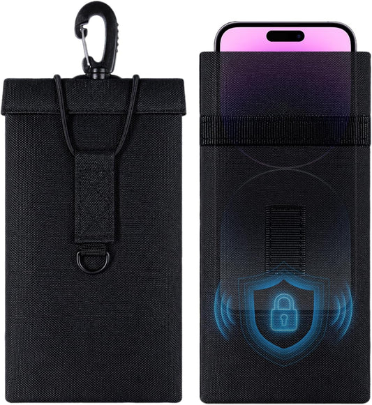 Faraday Bags for Phones & Car Keys, Large, 2 Pack, Black