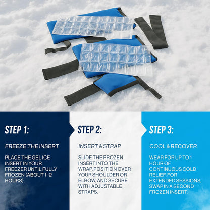 PRO ICE Shoulder Elbow Ice Therapy Wrap for Youth - Excellent for Treating Rotator Cuff injuries, Elbow Joint and Muscle Inflammation - Reusable Ice Packs Included - Arm Ice Pack Wrap for Pitchers
