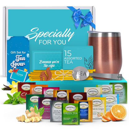 Modern Elegance Tea Tumbler Gift Set for Women, Teal