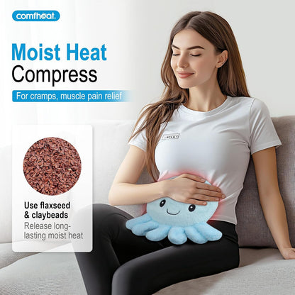 Microwave Unscented Heating Pad for Pain Relief, Moist Heat Pack Hot Compress for Period Cramps, Shoulder, Muscles, Cute Cloud Plush Heating Pad, Gift for Girl Women, with Washable Cover