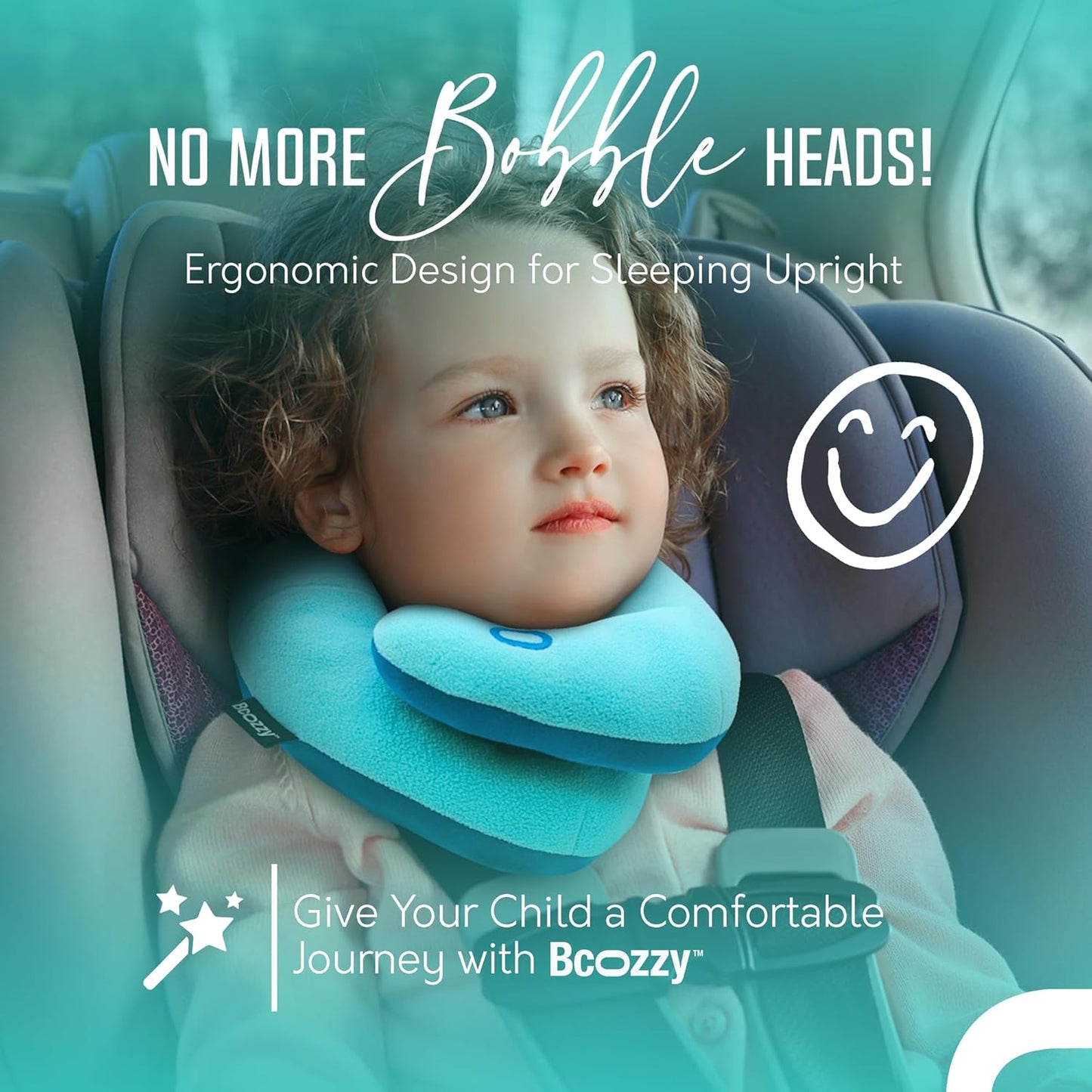 BCOZZY Travel Neck Pillow for Airplane– Patented Double Support for Head, Neck, and Chin. Best for Long Flights, Plane Sleeping, and Car Rides. Adjustable Size. Fully Washable. Carry Bag. Large, Black