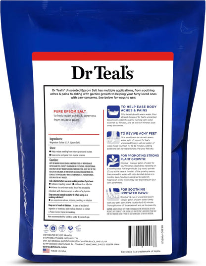 Dr Teal's Pure Epsom Salt Multipurpose Solution, Fragrance Free, Bulk Size - 19 lbs