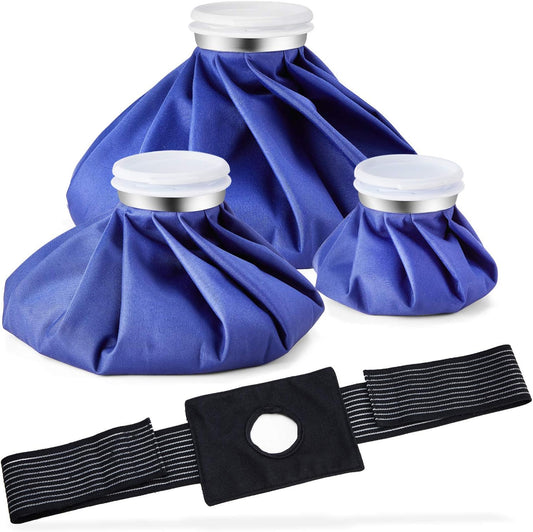 Ohuhu 3 Pack Ice Pack with Wrap Ice Bag for Injuries Hot Cold Therapy