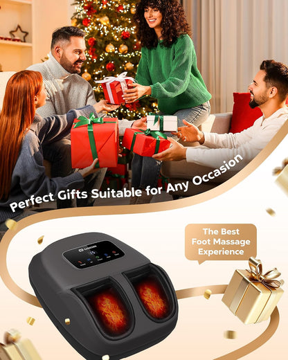 EaseZen Foot Massager Machine with Heat, Shiatsu Foot Massager with Remote, 2026 Upgraded Deep Kneading, for Plantar Fasciitis, Neuropathy, Birthday Gifts for Women Mom Men Dad, Up to Foot Size 14