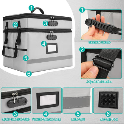 EXLIFBAG Fireproof File Organizer with Lock, 1 Layer