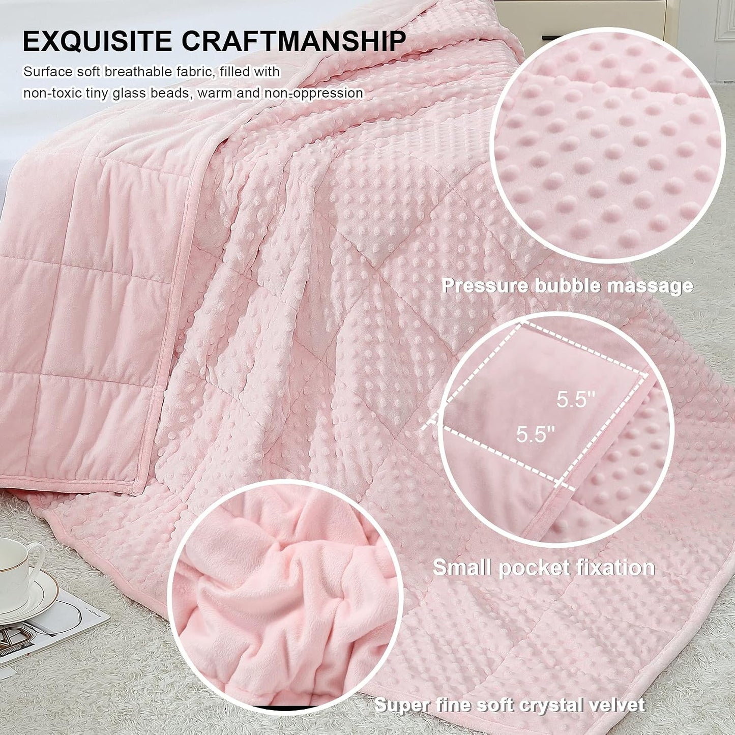 Alomidds Weighted Lap Blanket 7lbs, Cozy Luxury Breathable Weighted Blanket for Adults, Weighted Lap Pad for Travel, Relaxation, Sleeping, Purple, 29" x 24"