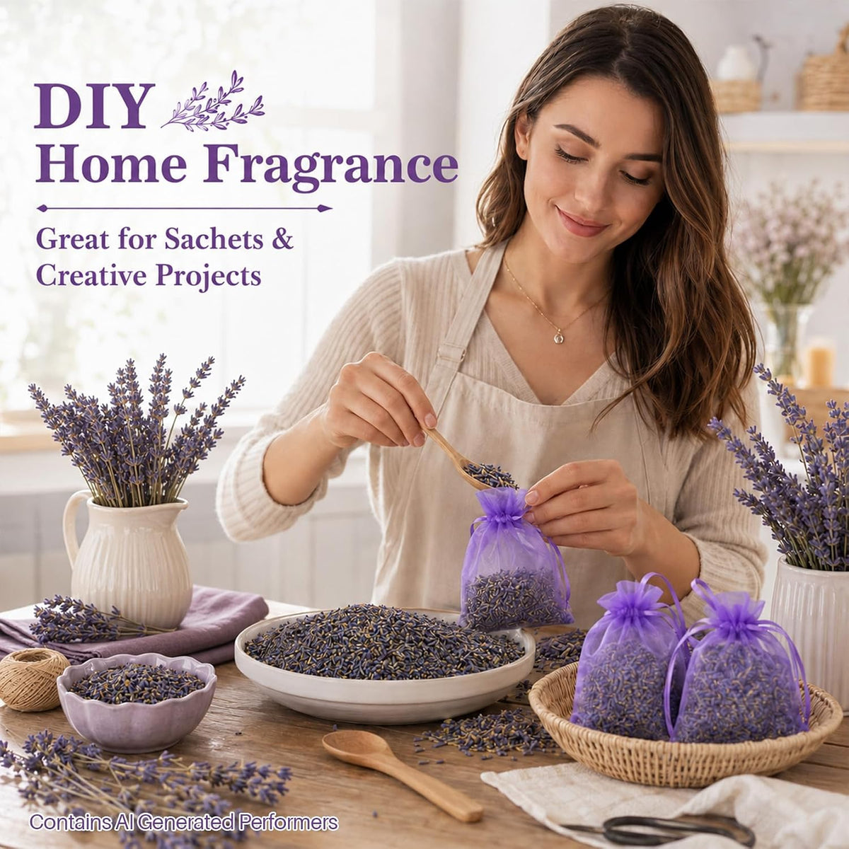 Sukh 3oz Dried Lavender Flowers - Make Sachets for Drawers and Closets