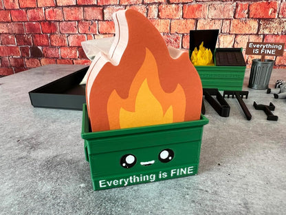 Munnygrubbers - Dumpster Fire Zen Garden - Made in USA - Large 7" x 7" - Fine Sand Included - Desk Accessory Box Garden - Funny Novelty Gift - Fidget Stress Relief
