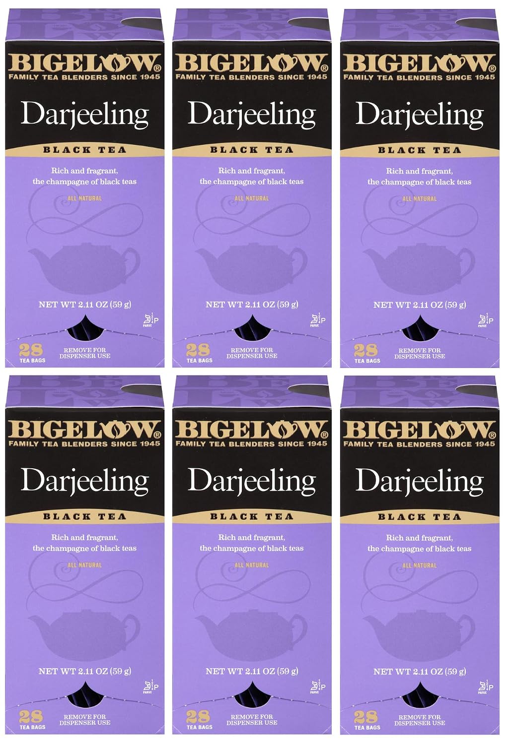 Bigelow Tea Black Tea 6 Flavor Variety Pack, Caffeinated Tea with Mint, Lemon, Constant Comment, English Teatime, Earl Grey, and Vanilla Chai, 20 Count Box (Pack of 6), 120 Total Tea Bags