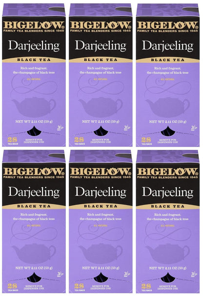 Bigelow Tea Black Tea 6 Flavor Variety Pack, Caffeinated Tea with Mint, Lemon, Constant Comment, English Teatime, Earl Grey, and Vanilla Chai, 20 Count Box (Pack of 6), 120 Total Tea Bags