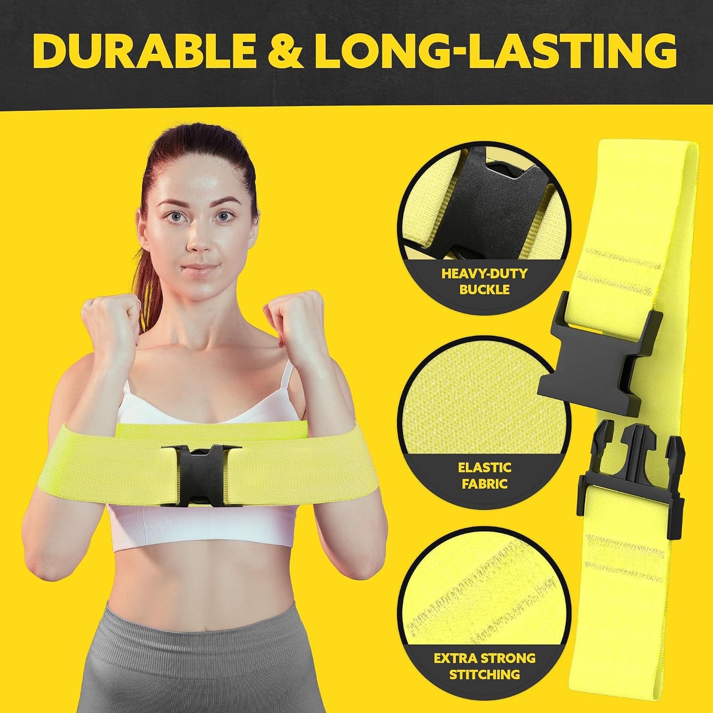 Tribe Lifting Fabric Resistance Bands for Working Out - 5 Exercise Bands Set for Legs and Glutes - Booty Bands for Women and Men - Thick Cloth Workout Bands for Physical Therapy, Hip Training