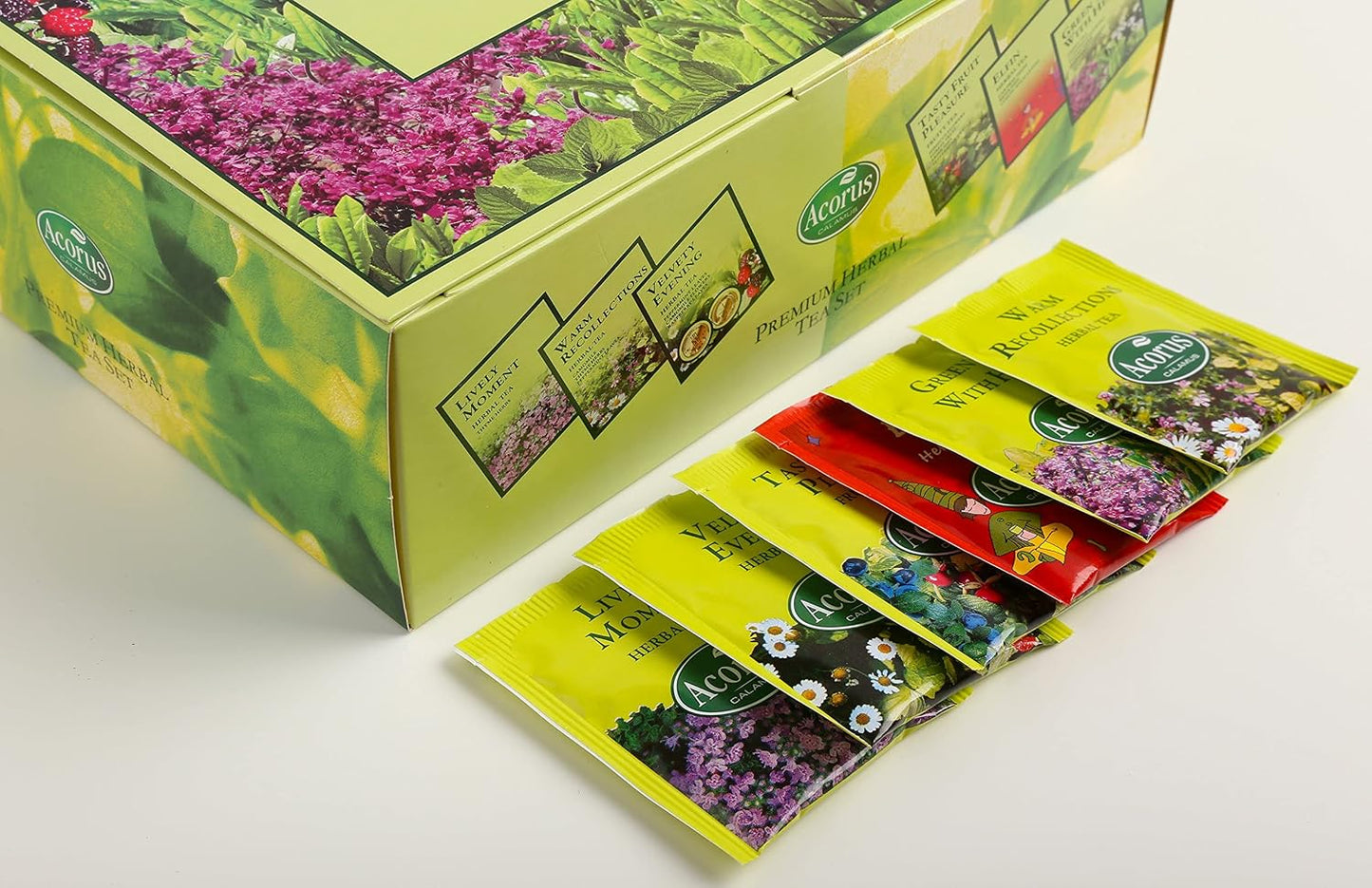 ACORUS Rituals Tea Set - Natural Fruit and Herbal Variety Pack, Tea Gift Set of 6 Different Teas, Sampler of 60 Bags Individually Wrapped