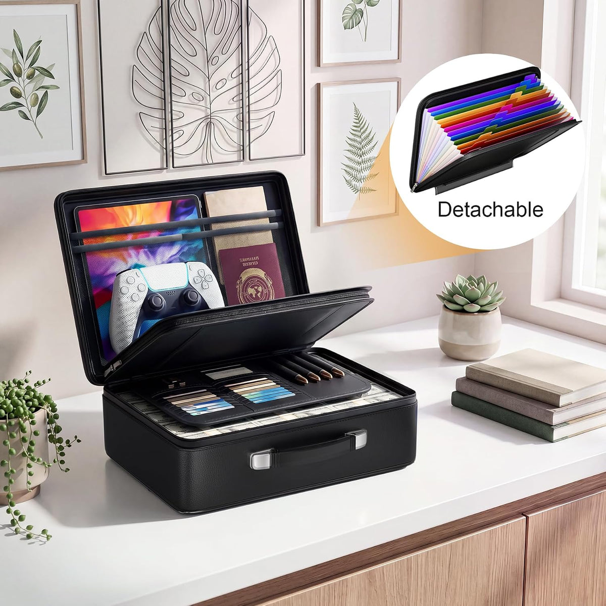 Fireproof Document Box, Hard Briefcase Fireproof Safe for Home Documents