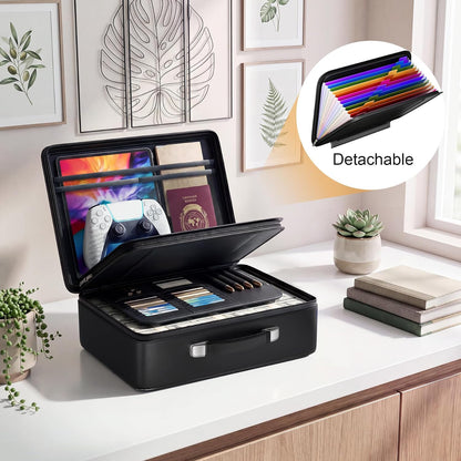 Fireproof Document Box, Hard Briefcase Fireproof Safe for Home Documents