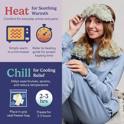 warmies Microwavable Neck & Shoulder Wrap - Weighted Neck Wrap - Microwavable Heat Pack for Shoulders - Chillable Heating Pad with Lavender for Aches & Pain - Marshmallow Gray, 19 x 5 x 3 in, 2 lb