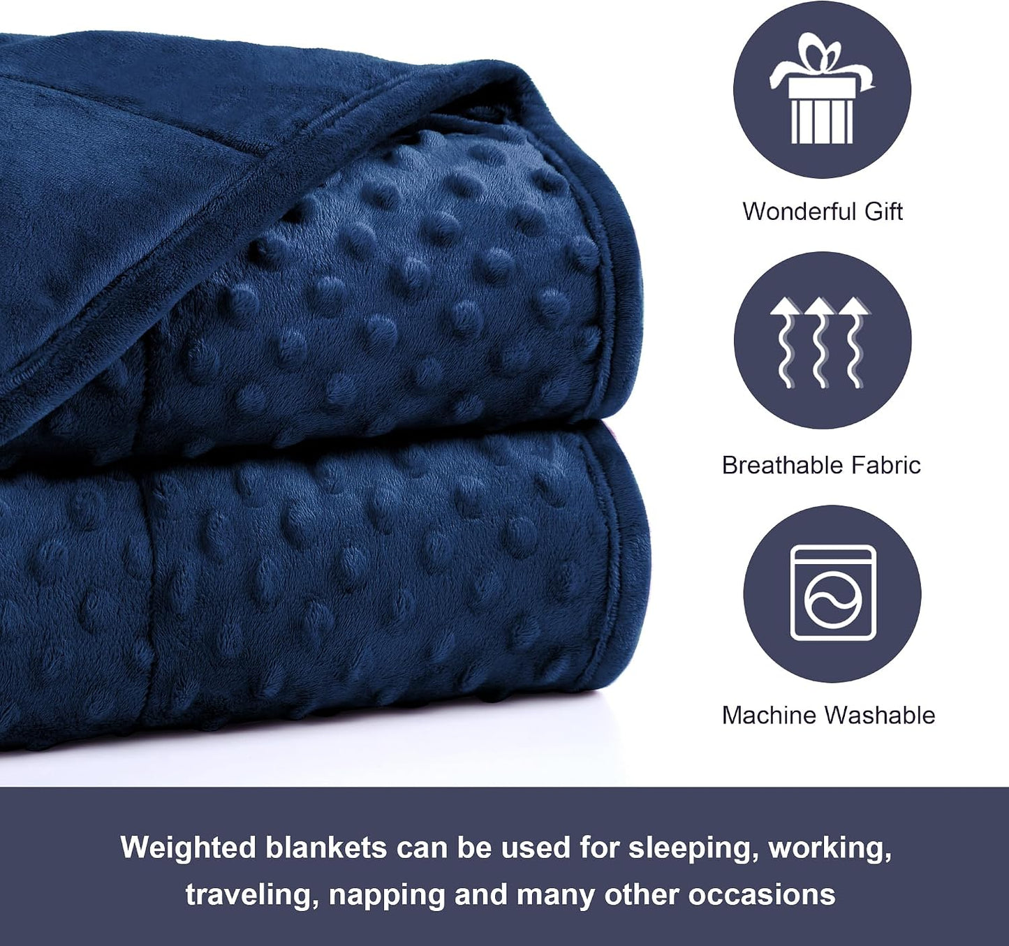Alomidds Weighted Lap Blanket 7lbs, Cozy Luxury Breathable Weighted Blanket for Adults, Weighted Lap Pad for Travel, Relaxation, Sleeping, Purple, 29" x 24"