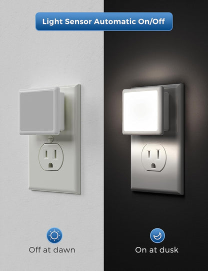 L LOHAS LED Night Lights Plug into Wall,[6-Pack] Plug in Night Light,Dusk to Dawn Sensor, 1800K Amber Light,0.3W Bright Nightlight Auto-On/Off for Adults Bedroom Bathroom Hallway Halloween