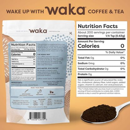 Waka Earl Grey Tea Powder for Baking & Lattes, Instant, 4.5 oz