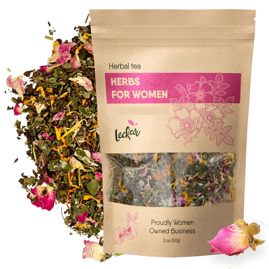 Raw Herbs for Women Herbal Tea Blend with Lemon balm, Raspberry leaf, Calendula, Rose, St. John's wort (Herbal Tea)
