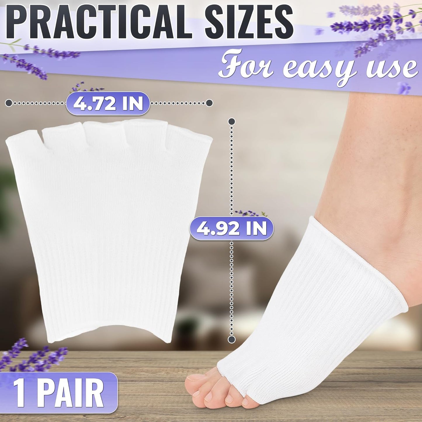 Gel Toe Separators for Women Socks – Gel Toe Compression Socks Women – Relaxation, Comfortable for Bedtime, Separators for Pedicure & Moisturizing, Fits US Sizes 6-10, Soft Cotton, Long-Lasting Design