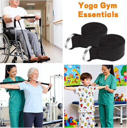 LANIAKEA 24PCS Yoga Strap for Stretching 6ft Exercise Adjustable Straps Yoga Belt with Adjustable D Ring Buckle for Pilates Gym Workouts Fitness Improves Sitting Posture