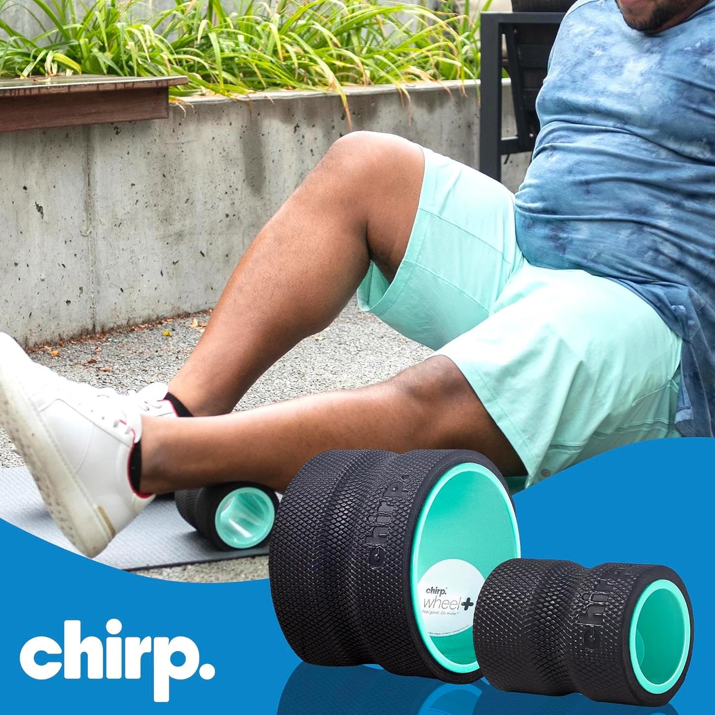Chirp Wheel Foam Roller - Targeted Back & Neck Pain Relief, Muscle Massage, Trigger Point Therapy, High-Density Foam Tool for Physical Therapy, Stretching & Exercise, 500lbs Capacity, 12-Inch Mint