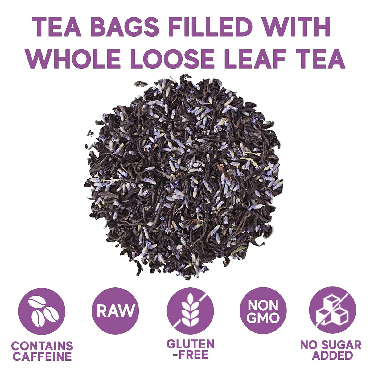 Sou Zen Earl Grey Lavender 30 Corn-Fiber Pyramid Tea Bags | Premium Loose Leaf Blend with Bergamot & Lavender | Naturally Organic Ingredients, No Additives