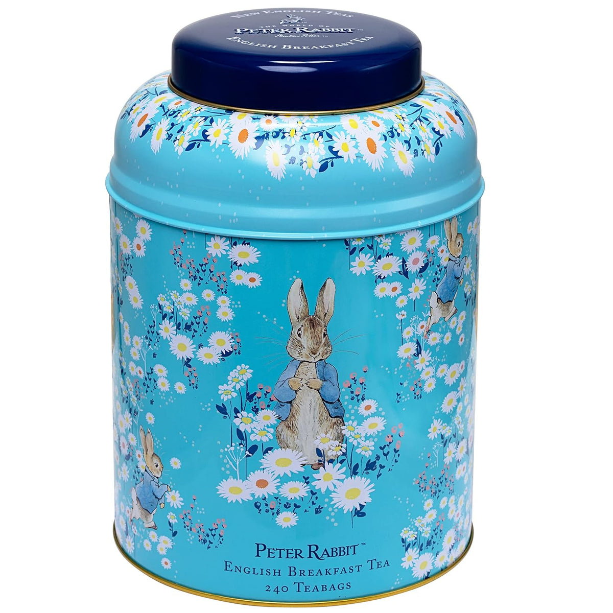 New English Teas Peter Rabbit Tea Tin with 240 Breakfast Tea Bags - Daises