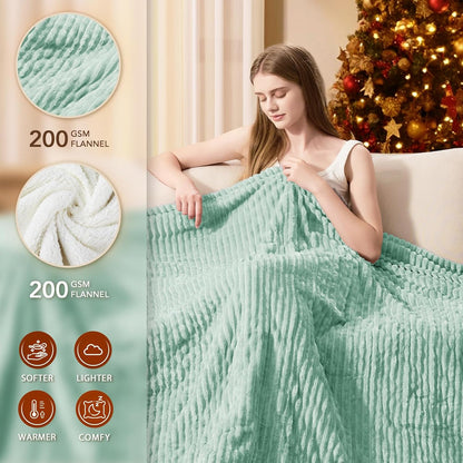 Homemate Heated Blanket Electric Throw - 50"x60" Heating Blanket Throw 1/2/4/6/8 Hours Auto-Off 10 Heat Levels Over-Heat Protection Soft Flannel Sherpa Heater ETL Certification