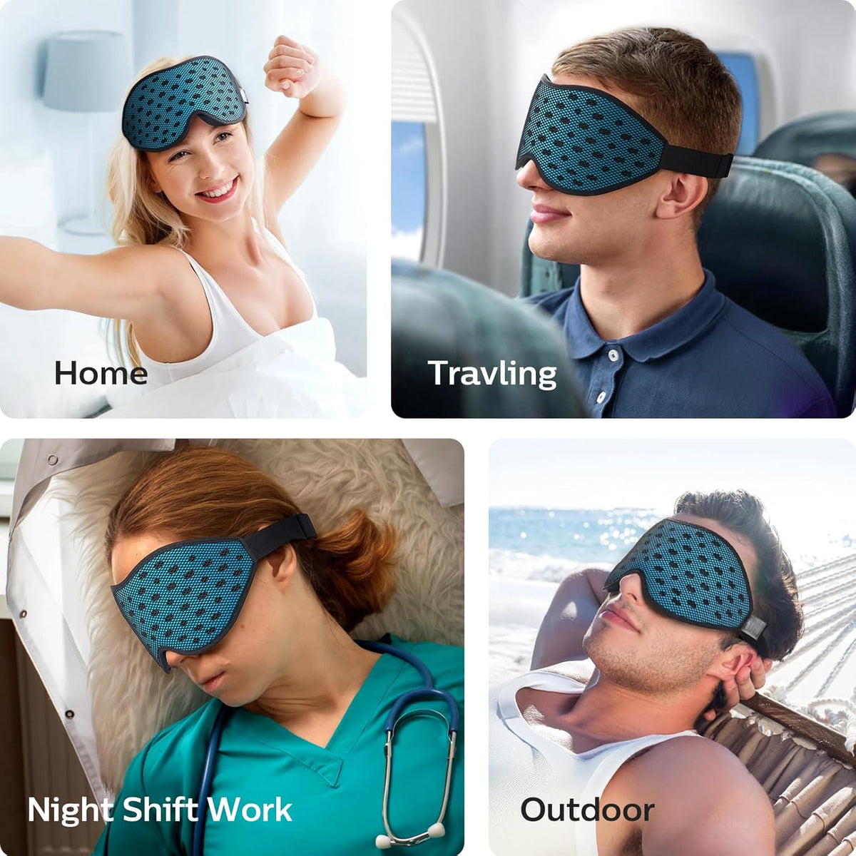 LitBear Breathable Sleep Mask, 3D Eye Mask Sleep for Side Sleeper Women Men