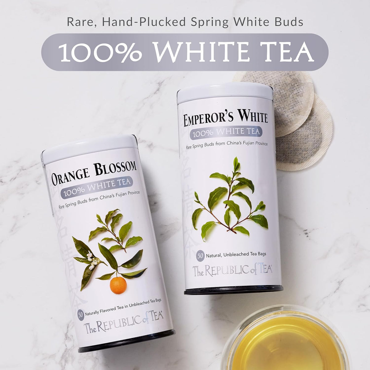 The Republic of Tea Honey Mango 100% White Tea, Low Caffeine, 50 Count