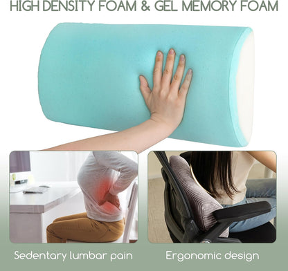 HIGOGOGO Lumbar Support Pillow for Recliner Chair/Accent Chair/Couch, Memory Foam Back Support Cushion for Elderly, Recliner Cushions for Back Rest, Pain Relief, Reading, Washable Cover, Dark Grey