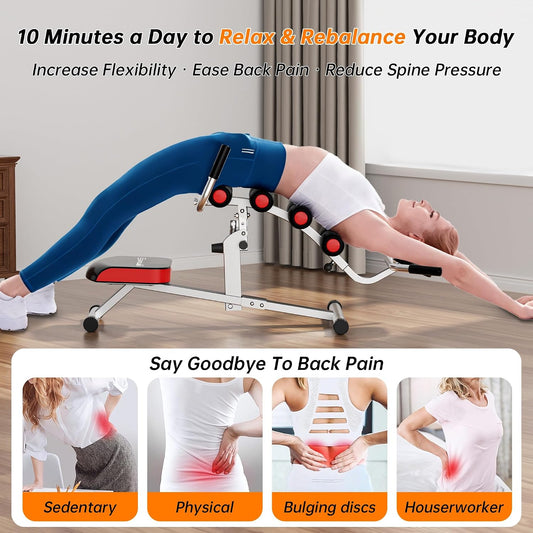 seanleecore Inversion Table for Back Pain Relief - 350lbs Capacity, Improve Posture and Spinal Health - Ideal for Home and Gym Use