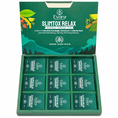EVORA Garcinia Cambogia Valerian Root - Slimtox Relax Green Tea 60 Bags 90g